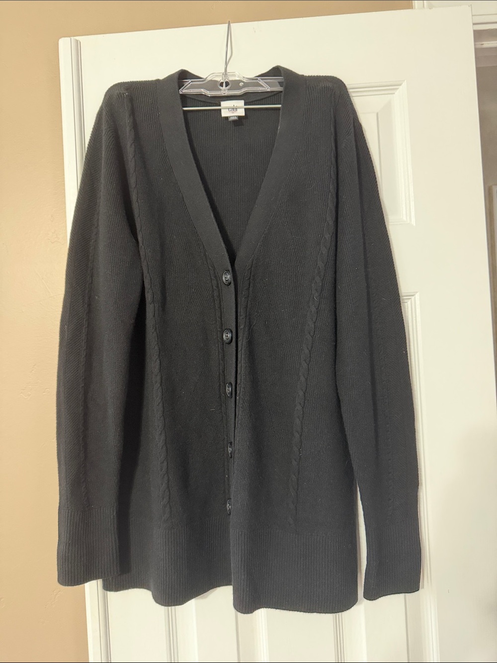 Classic Cabi Black V-Neck Button Cardigan Sweater
